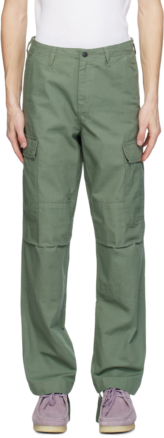 

Зеленые обычные брюки-карго Carhartt Work In Progress, Park