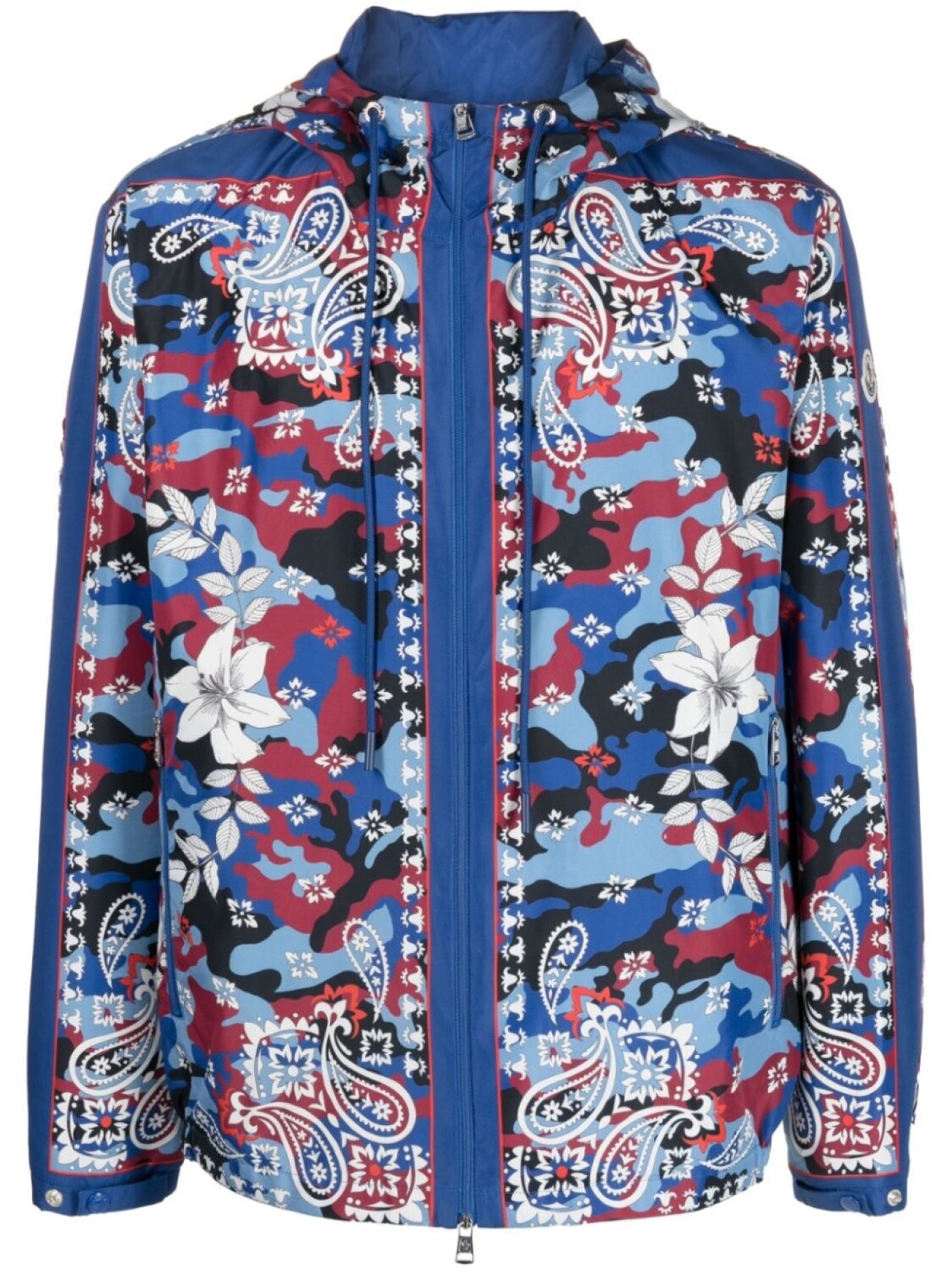 

Moncler куртка с принтом и капюшоном, синий