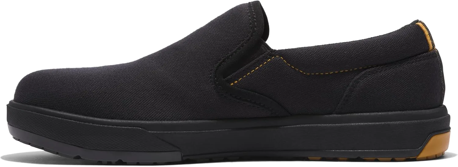 

Мужские рабочие туфли Timberland PRO Berkley Slip-on с композитным носком, статическим рассеянием и повседневным промышленным стилем, серый/желтый