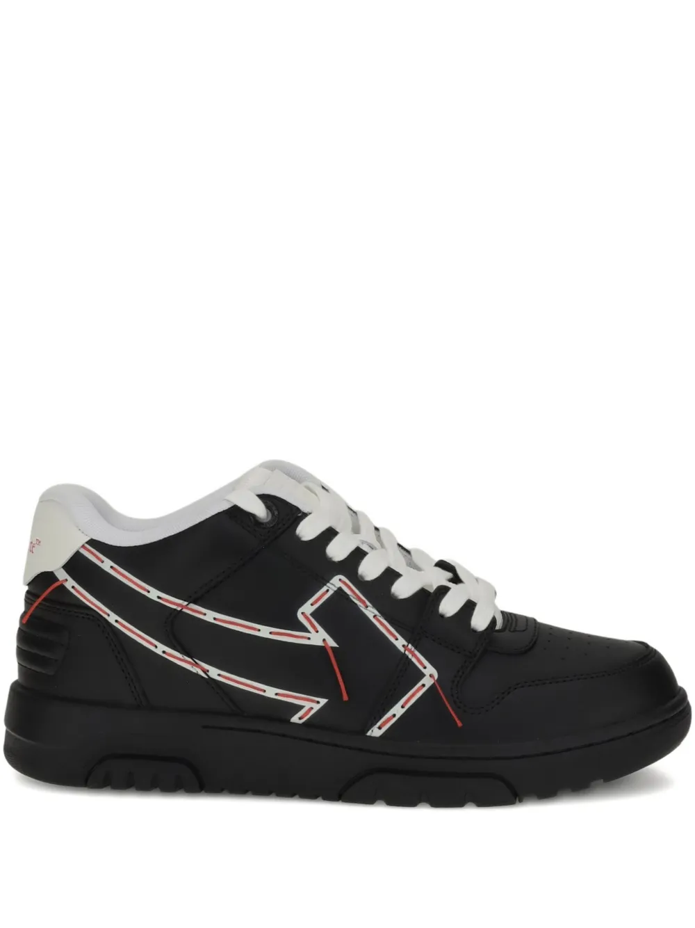 

Кожаные кеды с деталями в виде стрелы OFF-WHITE, черный