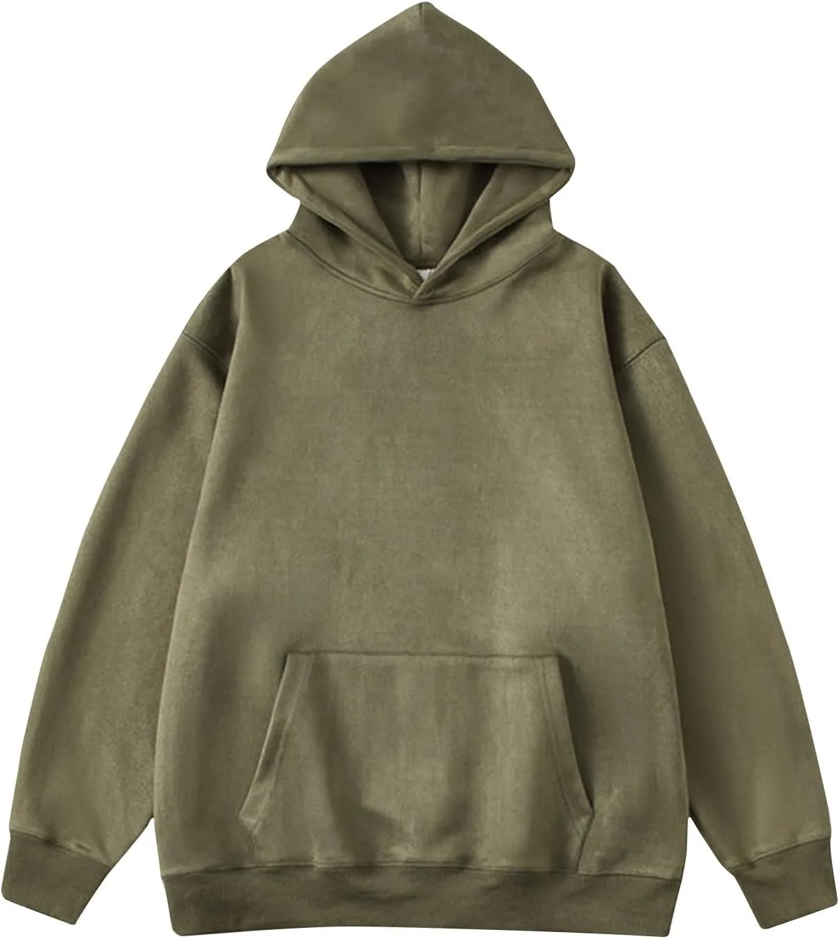 

Мужской худи пуловер из замши с капюшоном свободного кроя