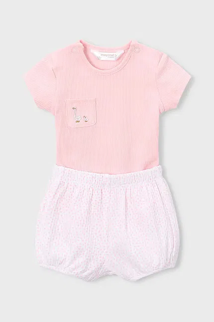 Комплект для младенца боди 2 шт Mayoral Newborn, розовый — фото 2