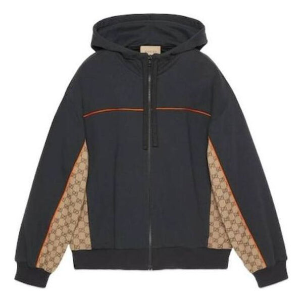 

Куртка cotton jersey zip jacket 'black' Gucci, черный