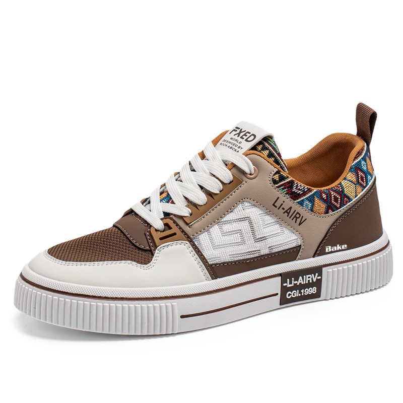 

Износостойкие дышащие низкие мужские кроссовки для скейтбординга BAKE, White Khaki