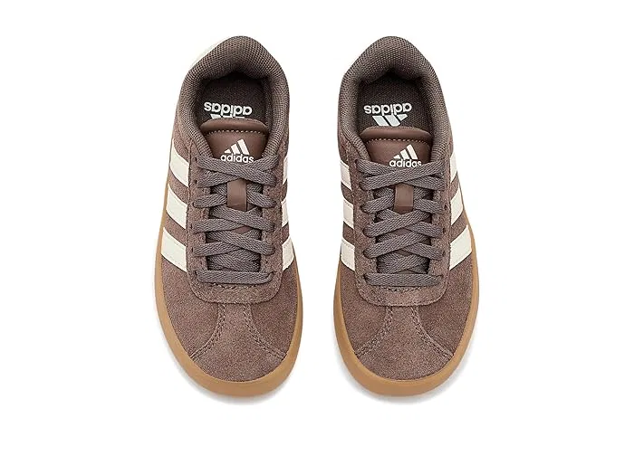 Кроссовки из замши VL Court 3.0 Adidas Kids, Earth Strata/Chalk White/Gum — фото 3