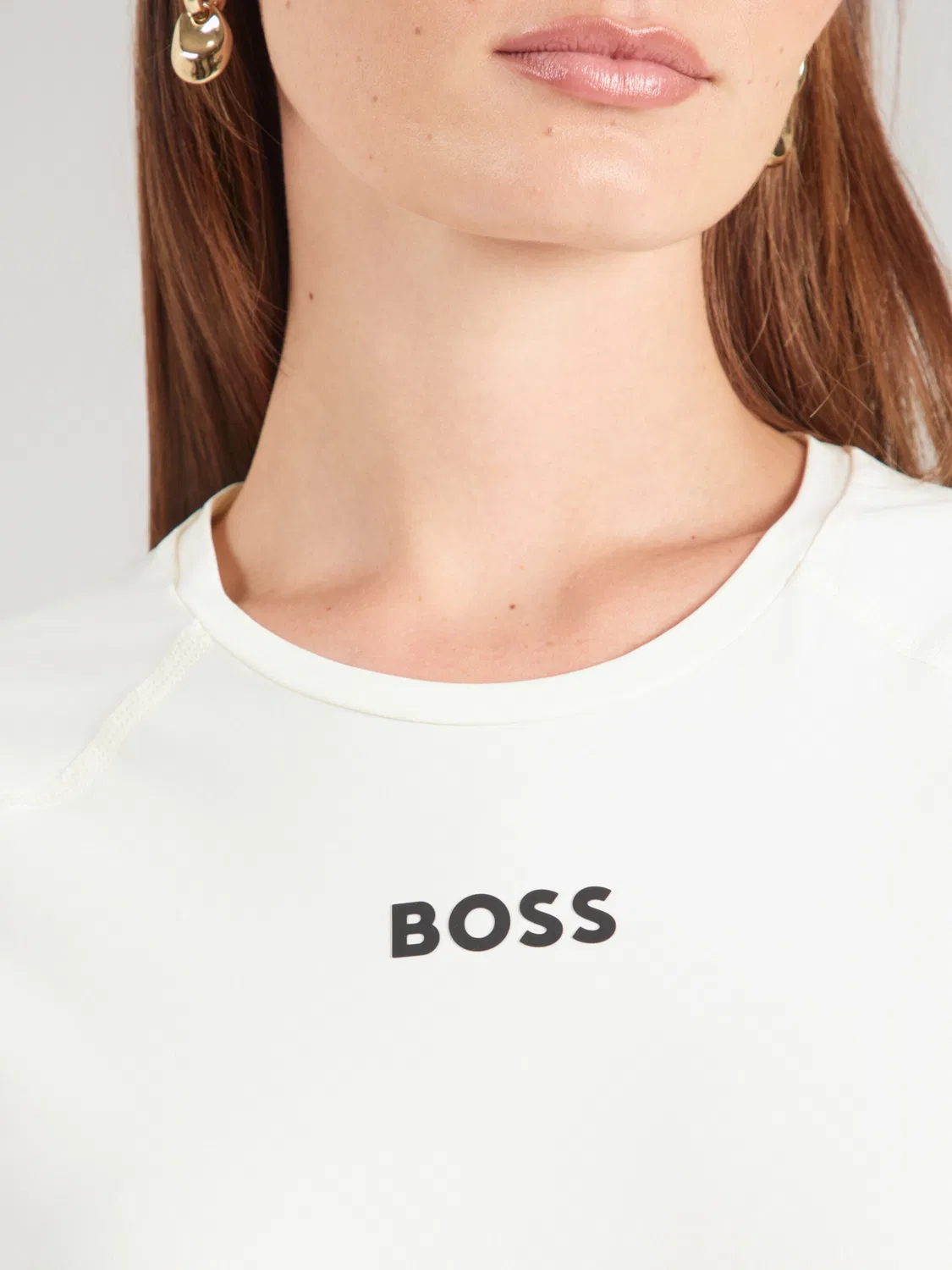 Рубашка Boss Elogofit2 кремового цвета — фото 2