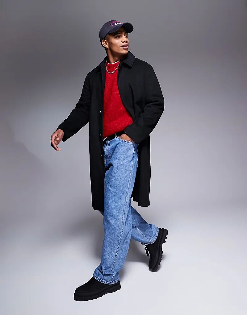 

Шерстяное пальто черного цвета ASOS DESIGN