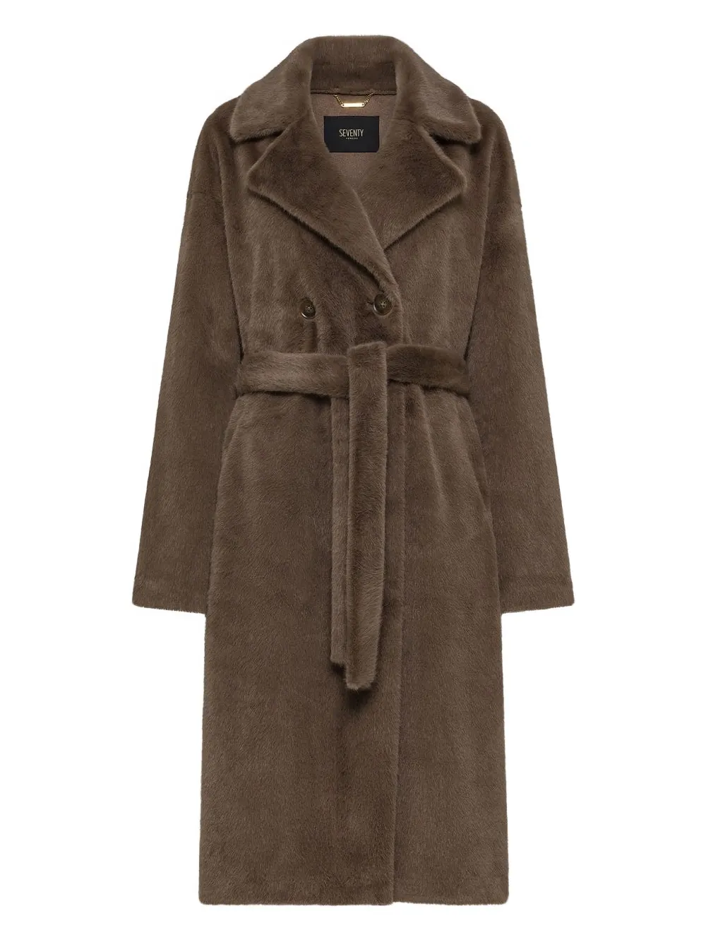 

Двубортное пальто с поясом Seventy, коричневый