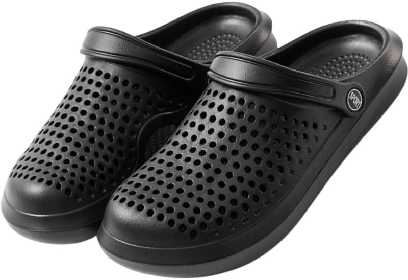 

Мужские летние сандалии с отверстиями, из EVA, противоскользящие и износостойкие, для пляжа, ванной и повседневного использования на улице Fmshi, черный