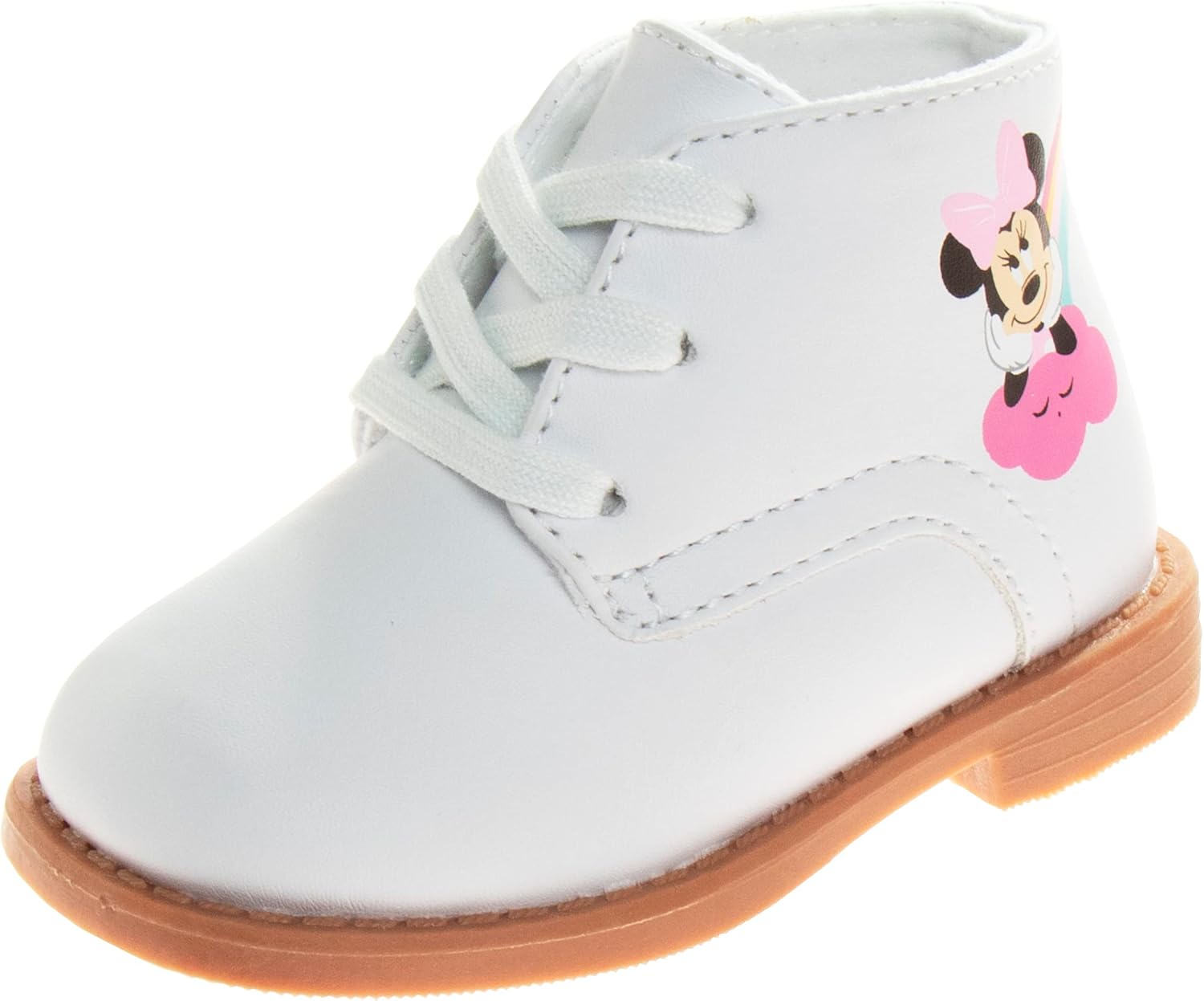 

JOSMO Baby Boys Girls Unisex Walking Shoes First Step Walker Lightweight Synthetic Non-Slip High top (Infant-Toddler), Minnie Mouse White