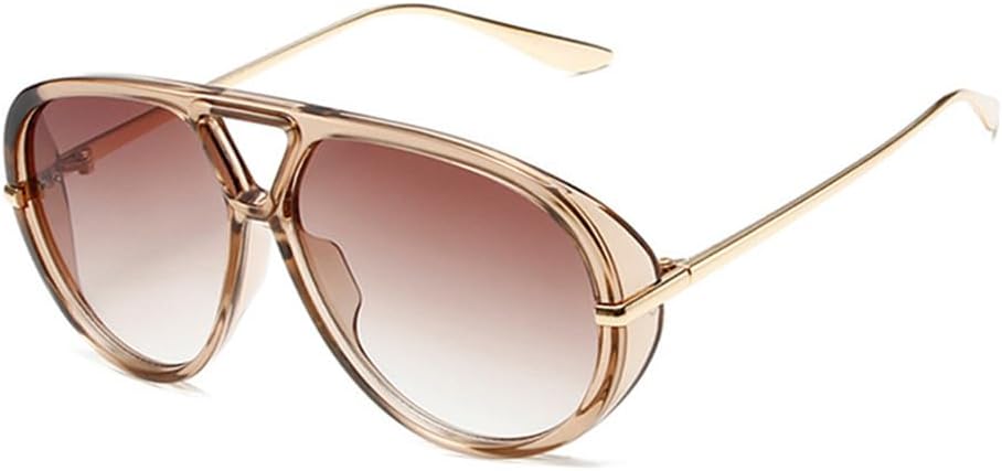 

Солнцезащитные очки UV400 с двойной перемычкой, увеличенного размера, в стиле панк, с градиентным переходом, подходят для женщин и мужчин, для бега и занятий спортом на открытом воздухе UYPTK, Champagne Tea