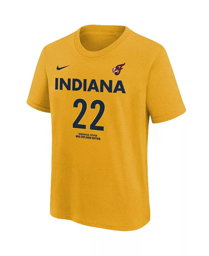 Футболка с именем и номером Caitlin Clark Indiana Fever золотая для подростков Nike — фото 2