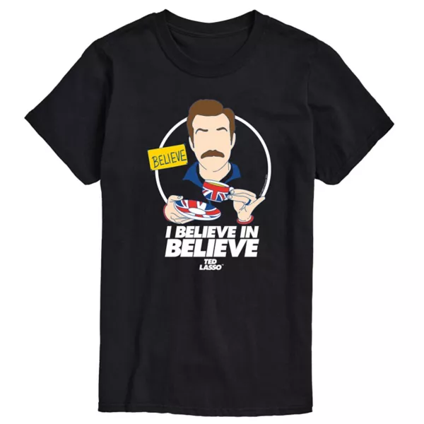 

Мужская футболка Ted Lasso с принтом "Я верю" Licensed Character, черный