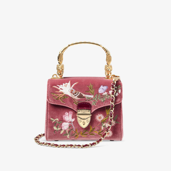 

Сумка на плечо mayfair mini из бархата с птичьим декором Aspinal Of London, цвет tea rose, Розовый, Сумка на плечо mayfair mini из бархата с птичьим декором Aspinal Of London, цвет tea rose
