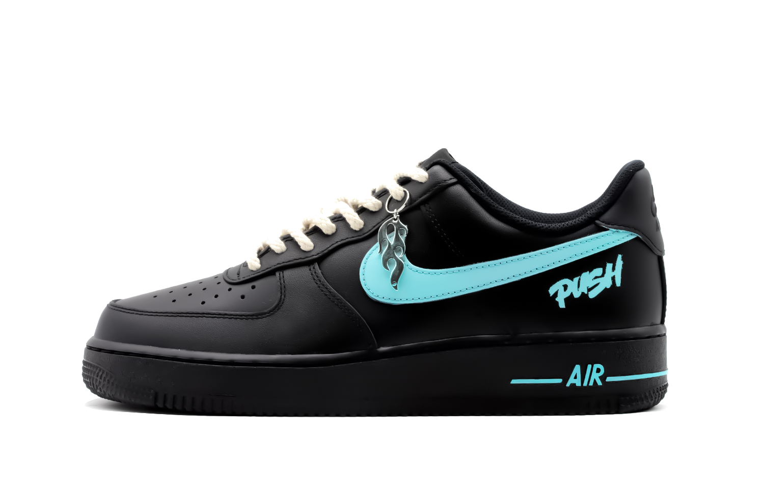 

Кроссовки Nike Air Force 1 Skateboarding Shoes Women's Low-top Black/Blue, черный/белый