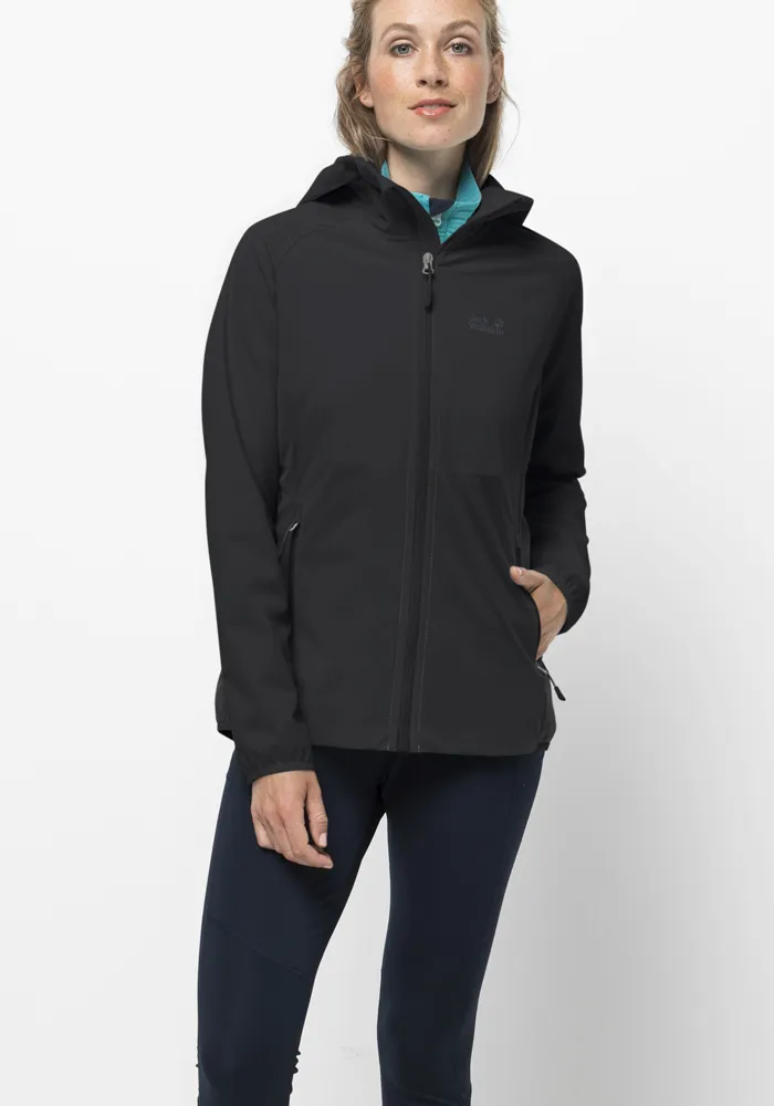 

Куртка из софтшелла Jack Wolfskin "GO HIKE SOFTSHELL W", с капюшоном, черный