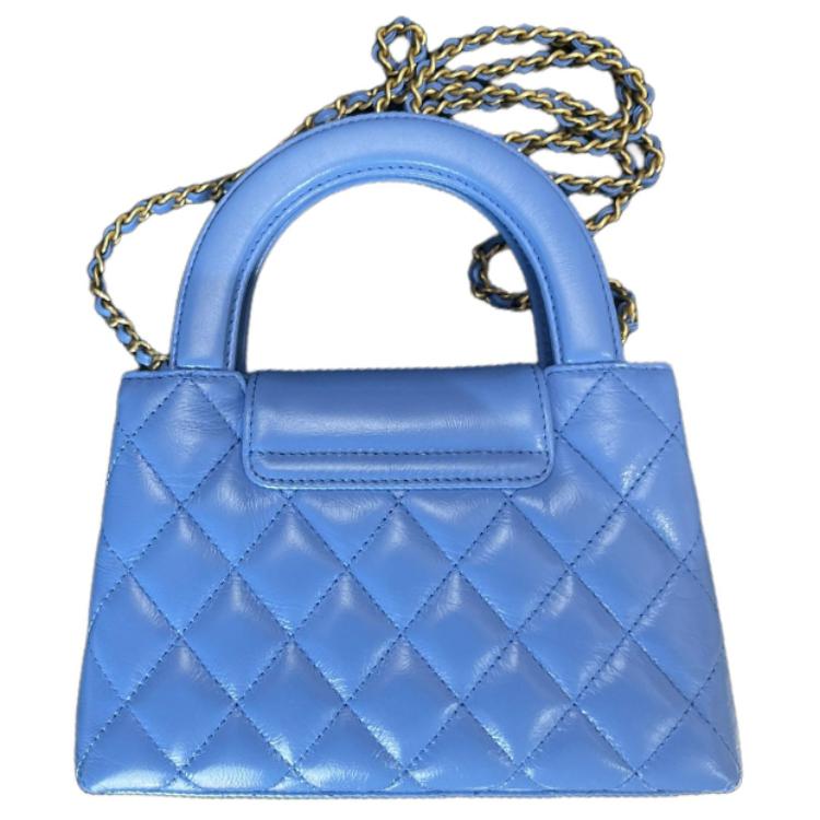 CHANEL Блестящая сумка из телячьей кожи, мини-сумка через плечо, кросс-боди для женщин, синяя — фото 3