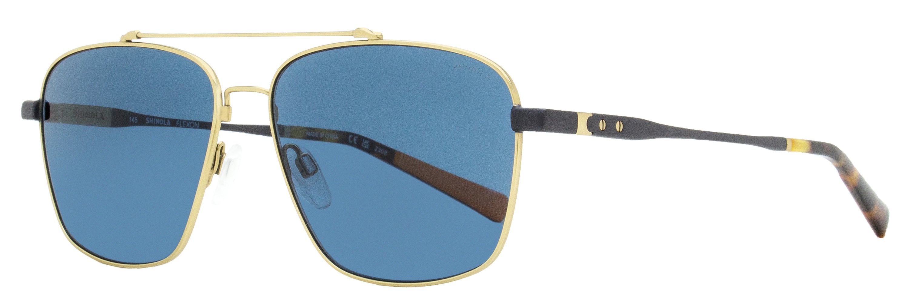 

Солнцезащитные очки Shinola Men's Flexon Navigator SH2100SM 718 Satin Gold/Gunmetal 59 мм