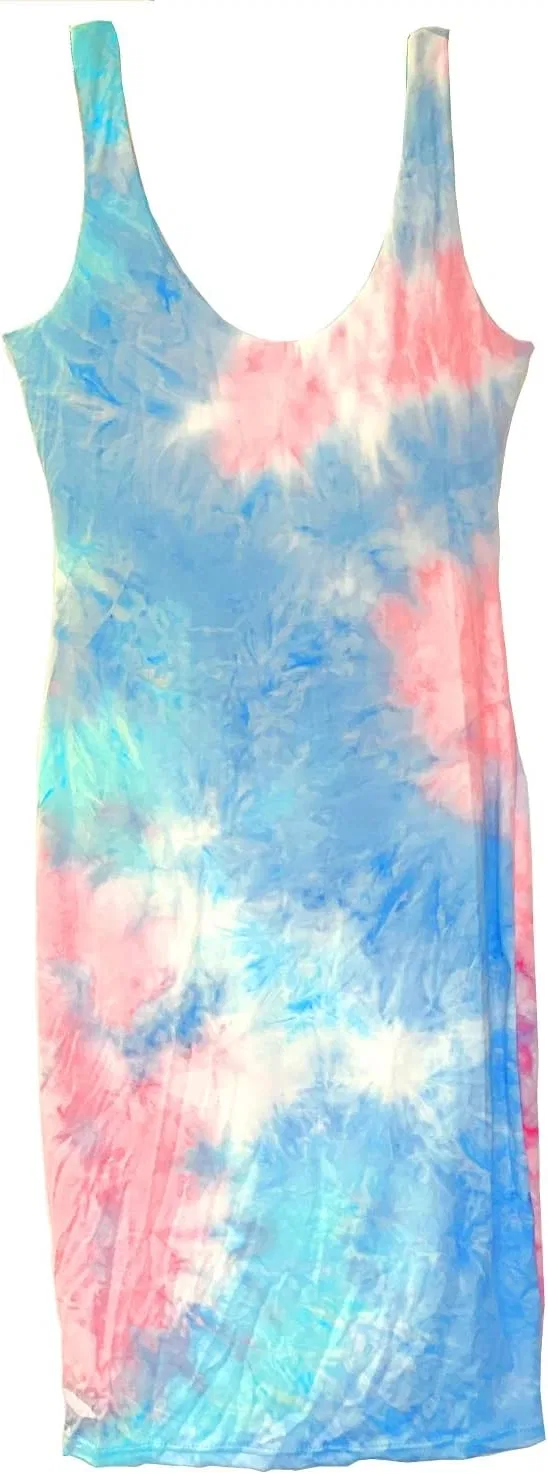Платье-миди Bodycon в пастельном цвете Tie Dye Generic, красный