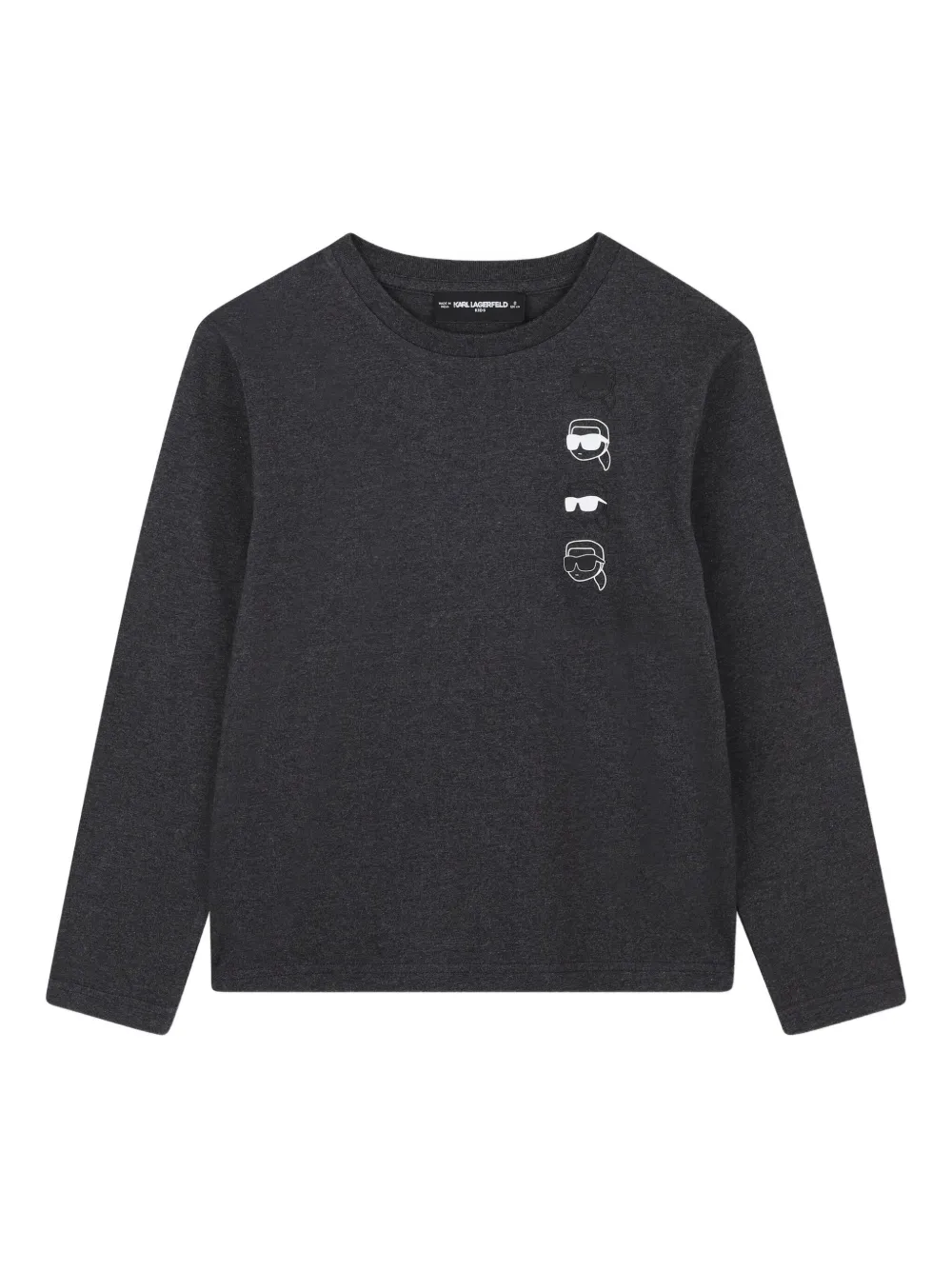 

Топ Ikonik Karl с длинными рукавами и графичным принтом KARL LAGERFELD KIDS, серый