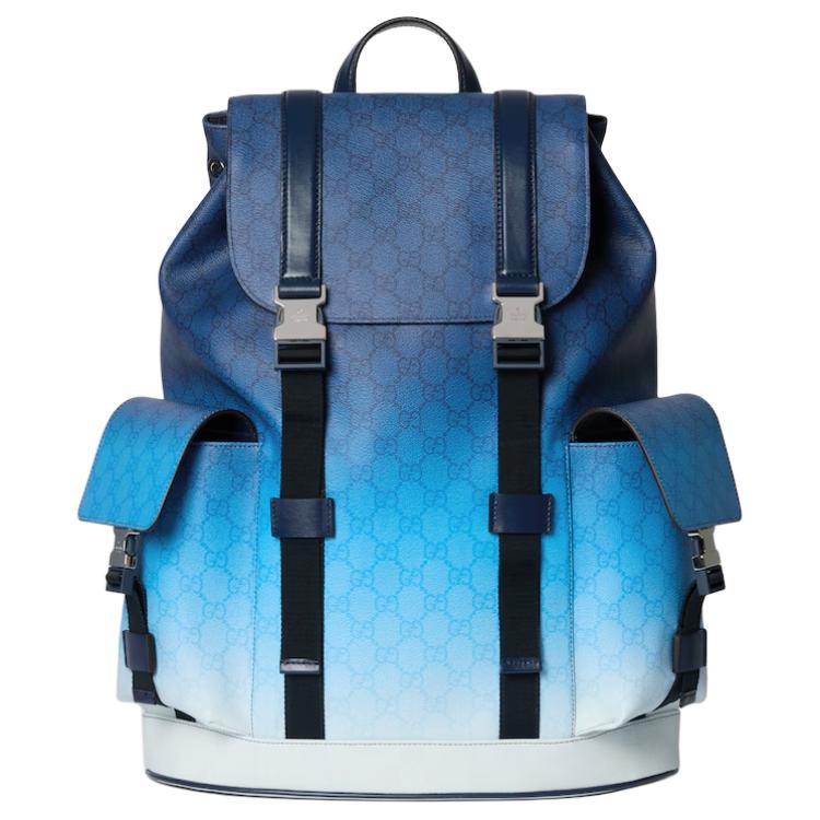 

GUCCI Синий мужской рюкзак из ткани с покрытием