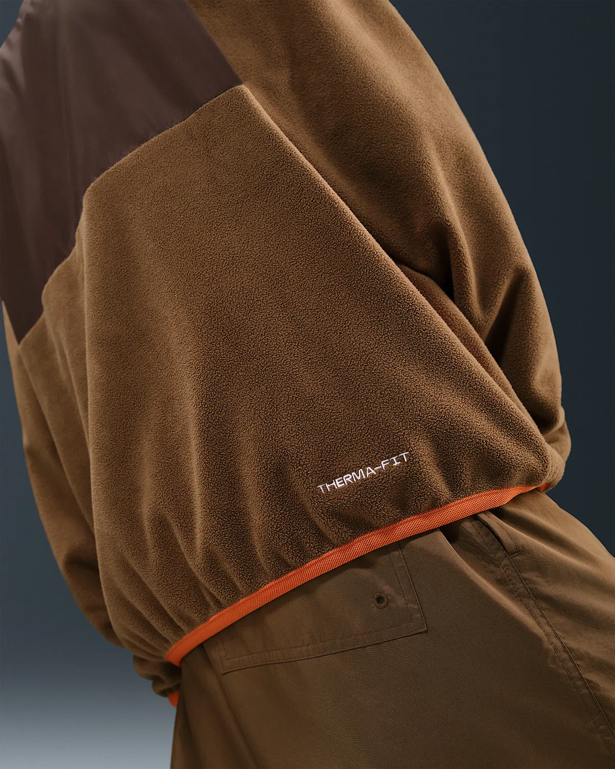Мужская зимняя куртка на молнии Nike Sportswear Club, Mosswood Brown/Baroque Brown/White — фото 2