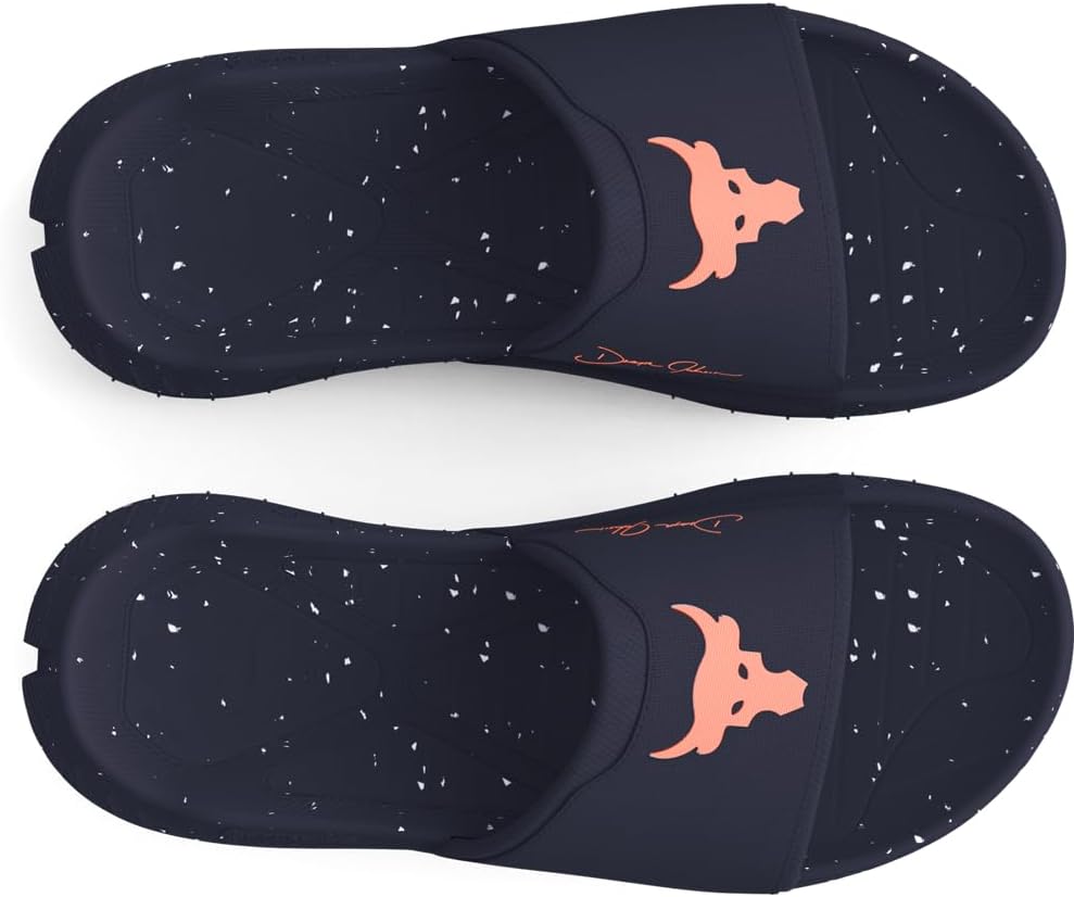Under Armour мужские сланцы Project Rock 3, (403) Midnight Navy/Midnight Navy/Flare Orange — фото 4