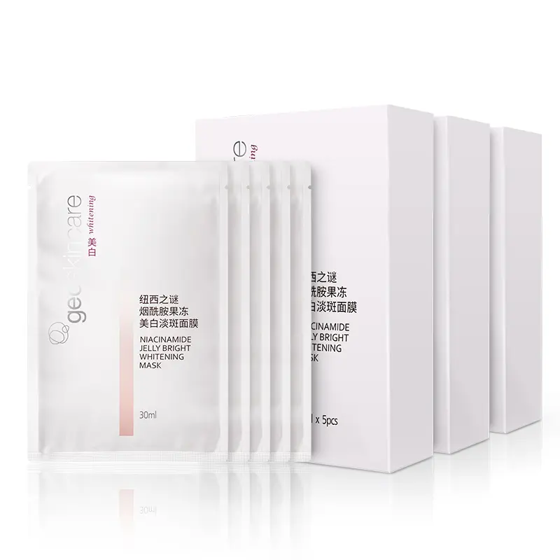 

Маска тканевая для женщин Geoskincare, Nicotinamide Fruit Jelly белыйning темно-Spot Lightening Facial Masks 5 pcs * 3 boxes