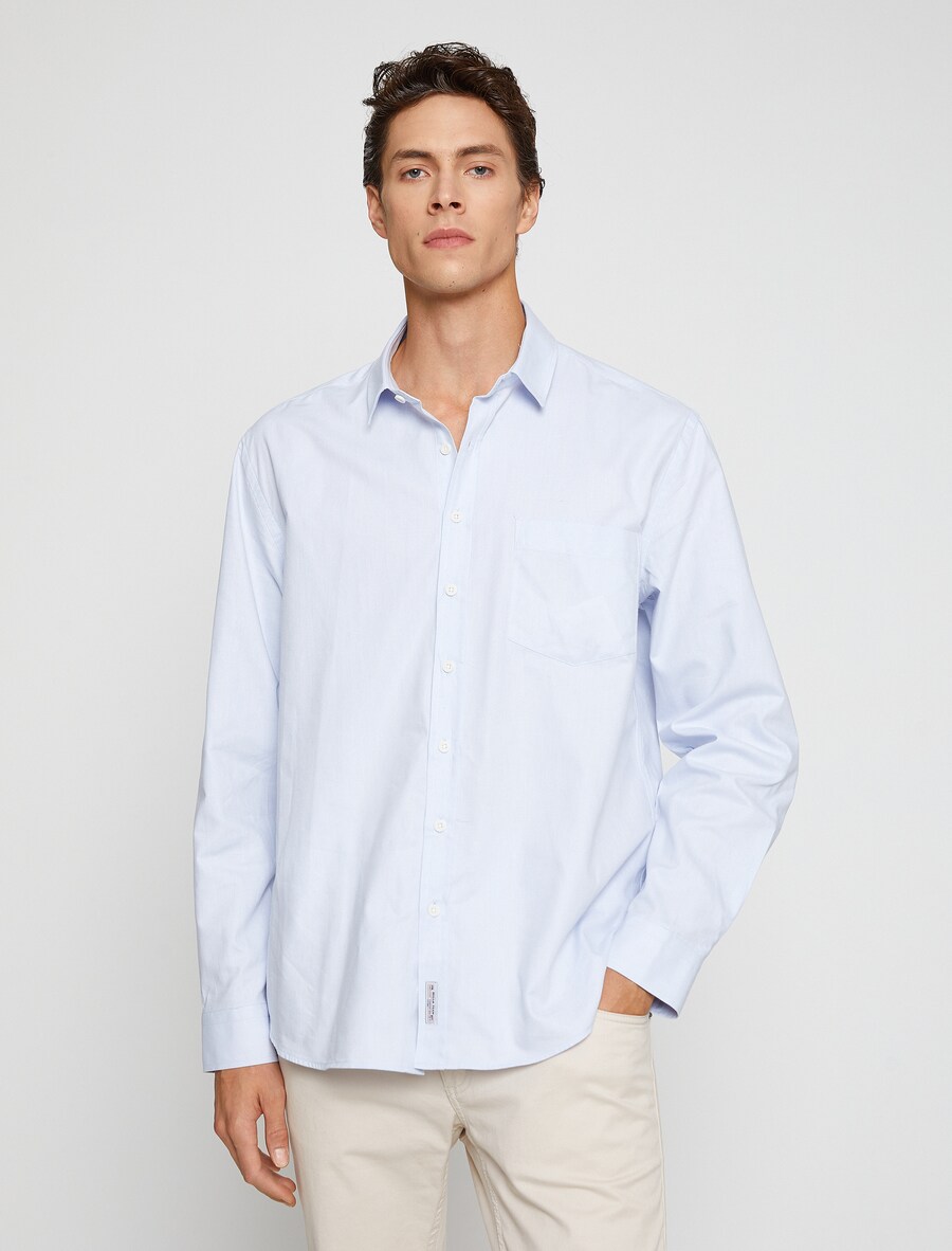 

Повседневная рубашка Koton Regular fit Button Up Shirt, синий