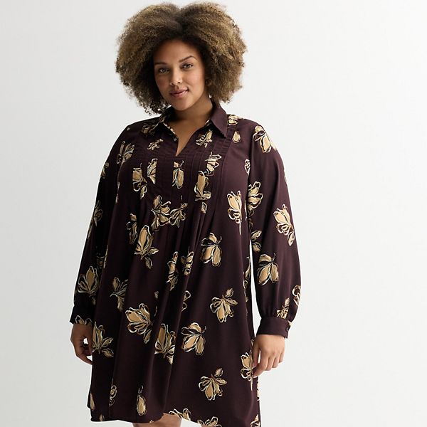 

Платье мини с защипами Plus size Nine West, Wine Luana Floral