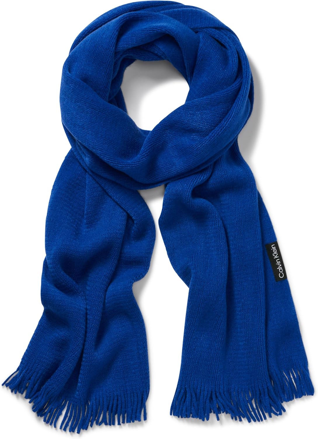 

Женский однотонный акриловый шарф Calvin Klein с бахромой, Klein Blue