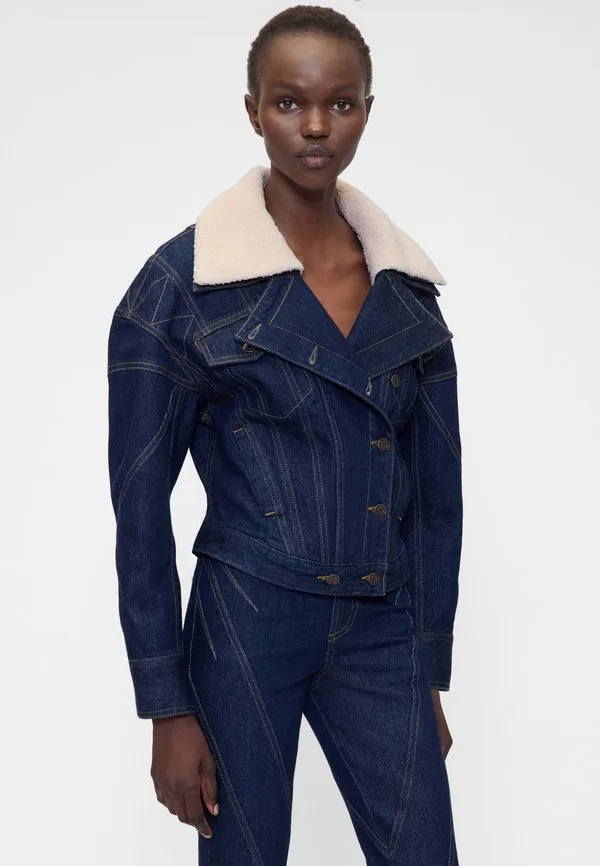 Джинсовая куртка gapstudio с зашитым краем Gap, Dark Wash Indigo — фото 3