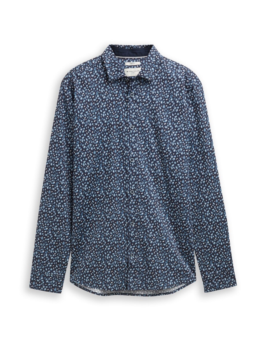 

Рубашка Slim Fit на пуговицах TOM TAILOR, темно-синий/светло-синий