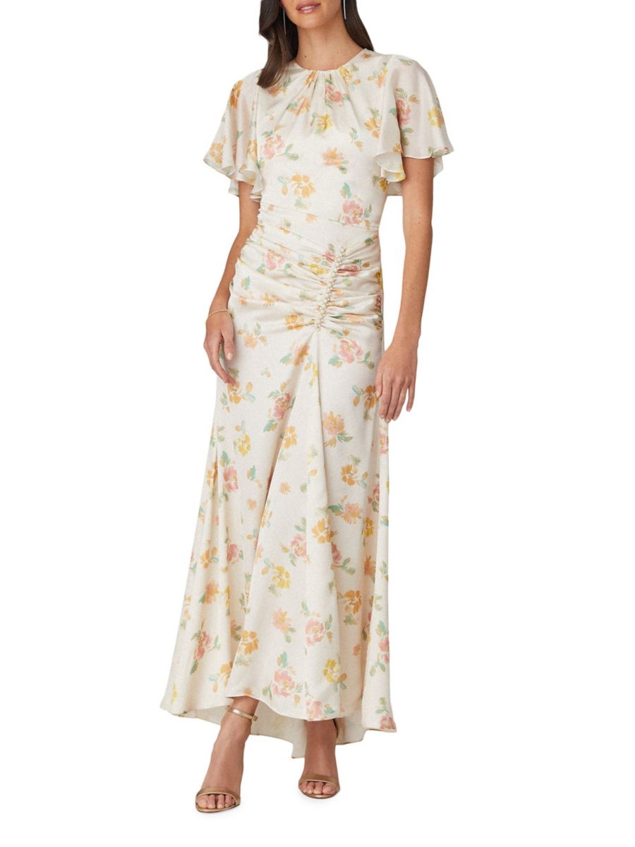 

Платье макси с цветочным принтом Prisma Shoshanna, цвет Ivory Multi
