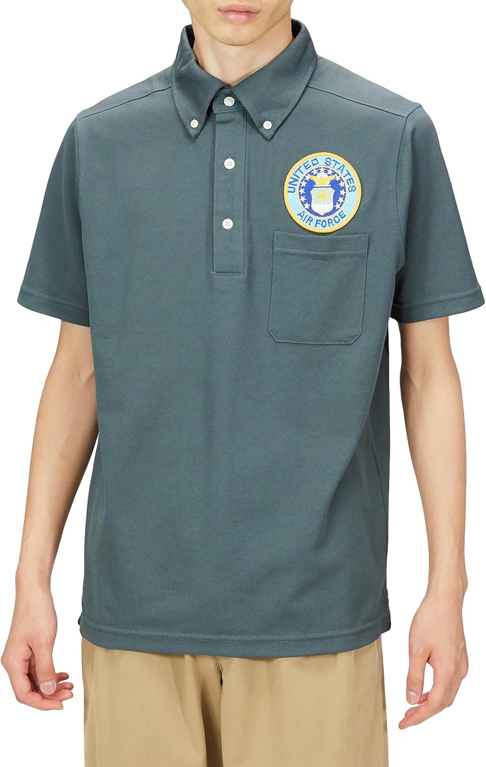 

Футболка-поло F-Style F-SD021123 с изображением герба армии США, впитывающая пот, быстросохнущая, с карманами и пуговицами, с коротким рукавом, темно-серая, серая (темно-серая)