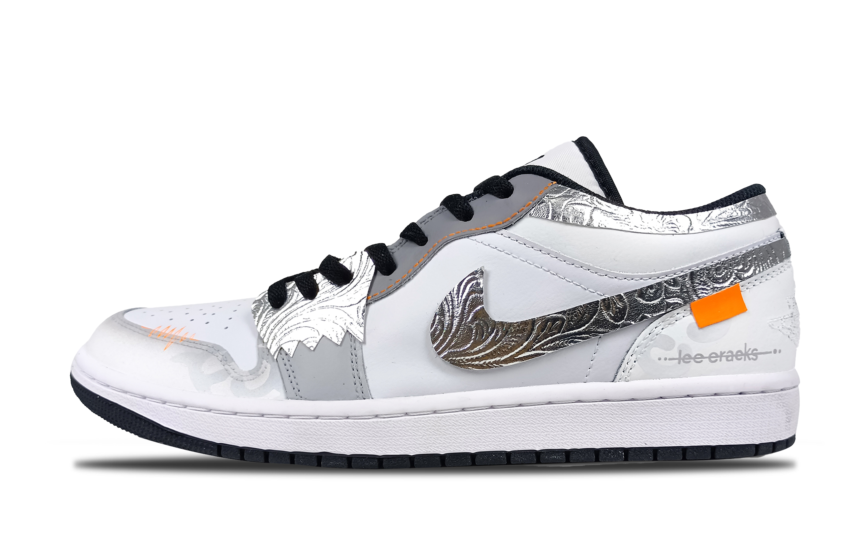 

Баскетбольные кроссовки Air 1 Ice-Cracked Rolled Grass с низким верхом и амортизацией, нескользящие, винтажные, мужские, серебристые Jordan, Silver