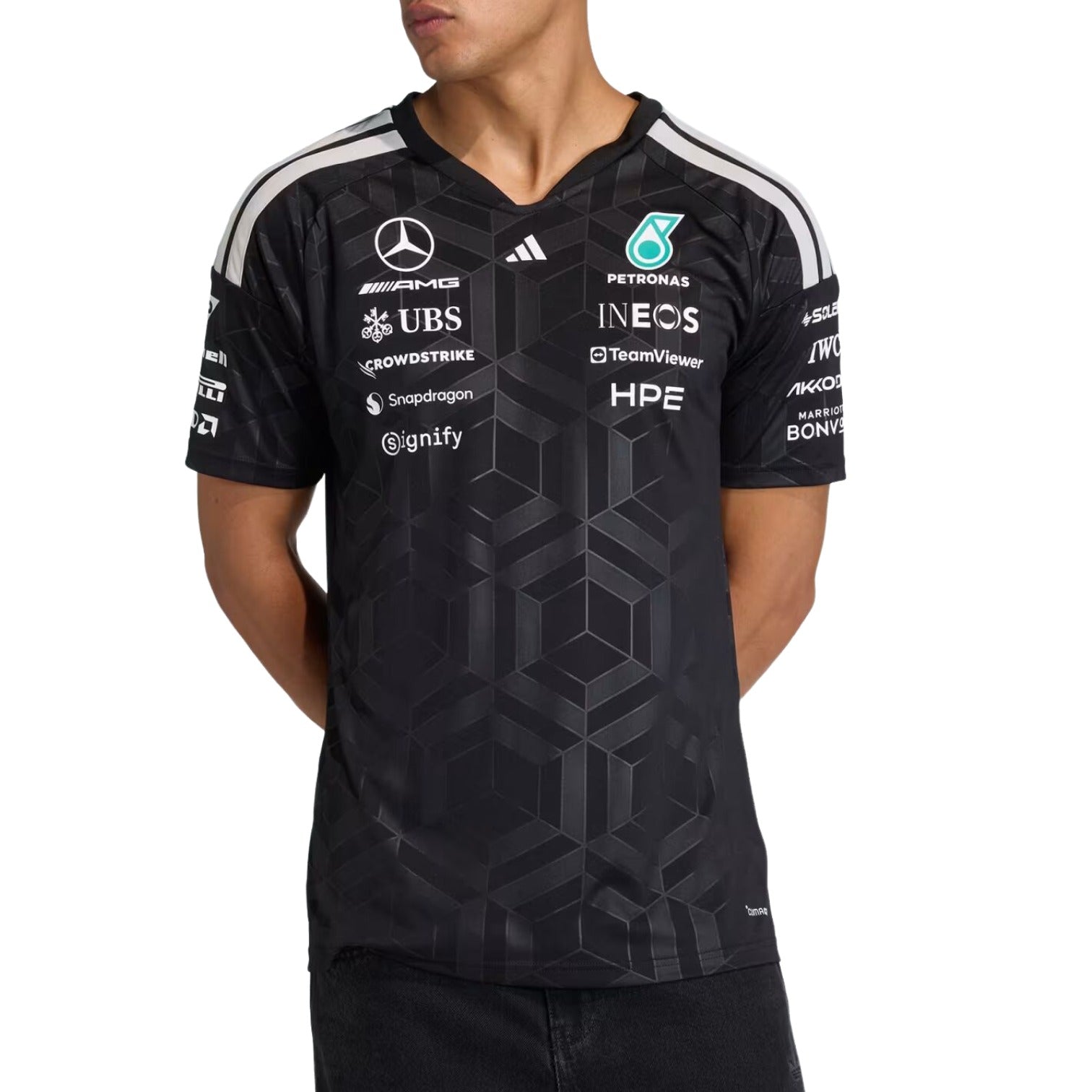 Футболка пилота команды Adidas x Mercedes AMG Petronas Formula 1, черная — фото 2