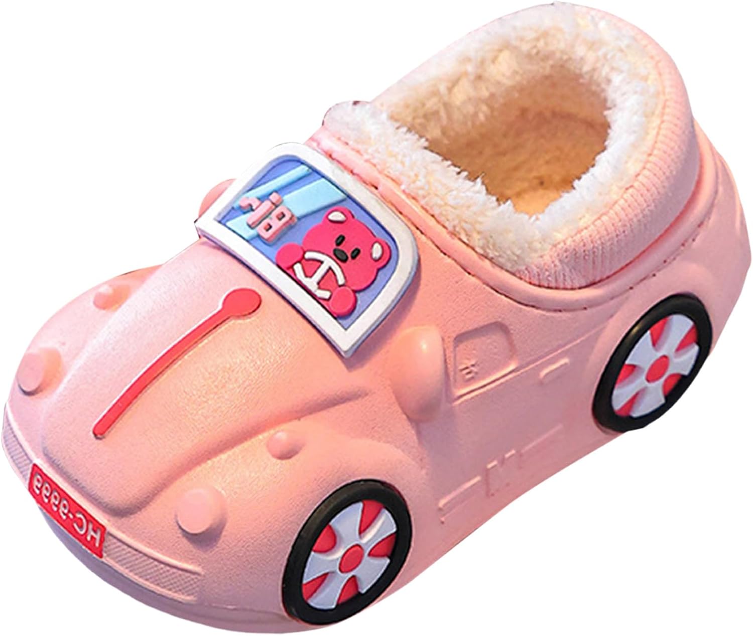 

Детские хлопковые тапочки IWIHMIV для девочек, милые, с утолщенной теплой подошвой, для дома, против скольжения, теплые комнатные тапочки для мальчиков, розовый