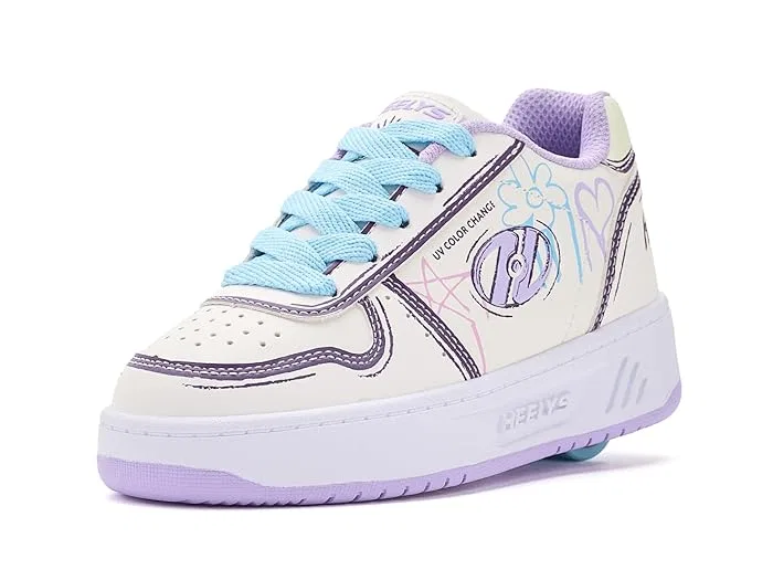 Кроссовки с колесиками Kama-CC Heelys, White/Puple/Light Blue/Pink — фото 2