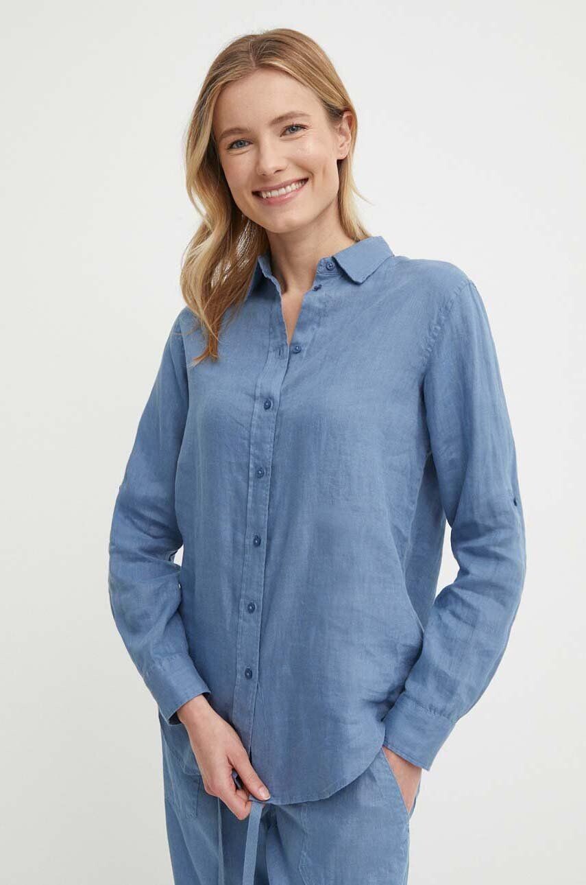 

Льняная рубашка Lauren Ralph Lauren, синий