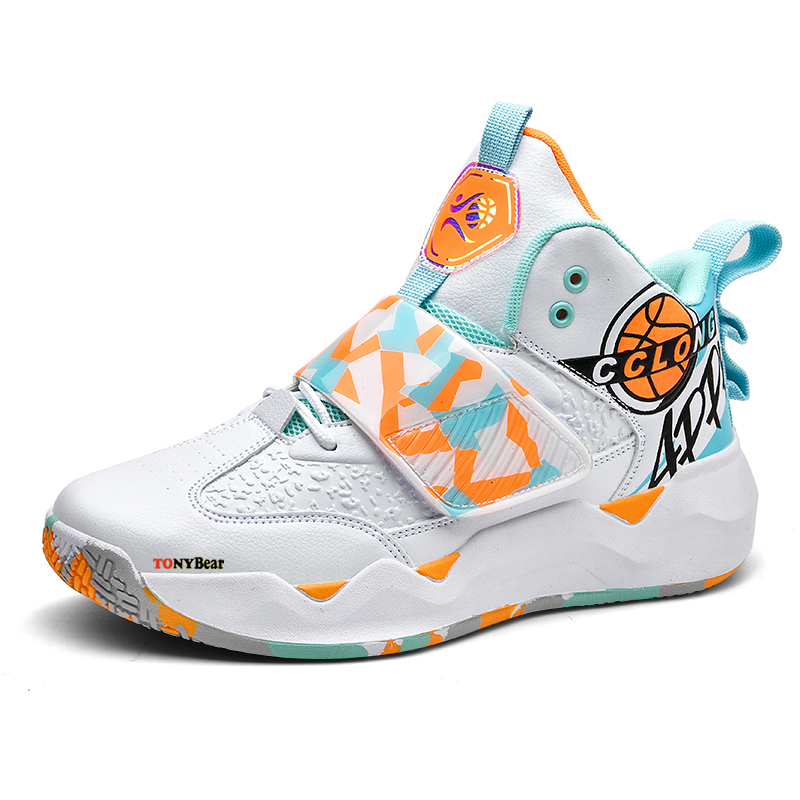 

TONYBEAR Скользоустойчивые баскетбольные кроссовки мужские High Top White Moon, цвет White Moon