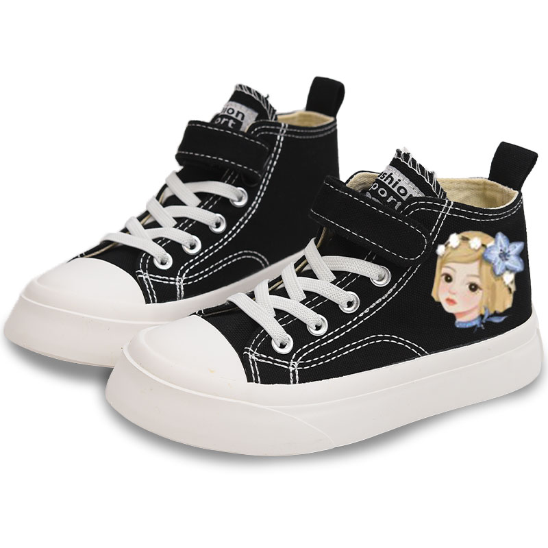 Детские кроссовки Mid-Top Canvas с антиударной амортизацией и дышащим верхом Budding, черный — фото 3