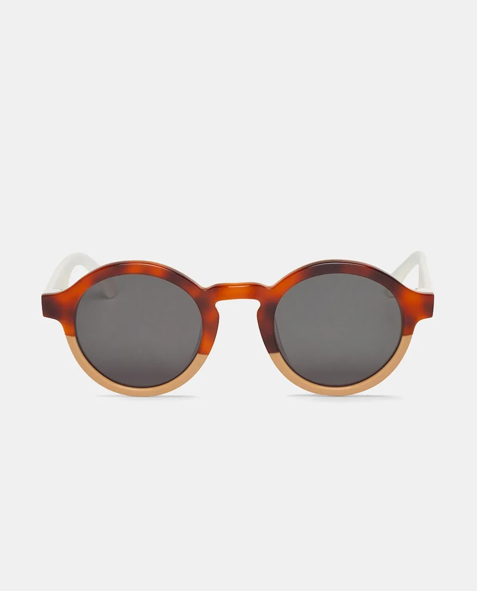

Солнцезащитные очки унисекс Mr Boho с круглой оправой коричневого цвета с рисунком, мультиколор