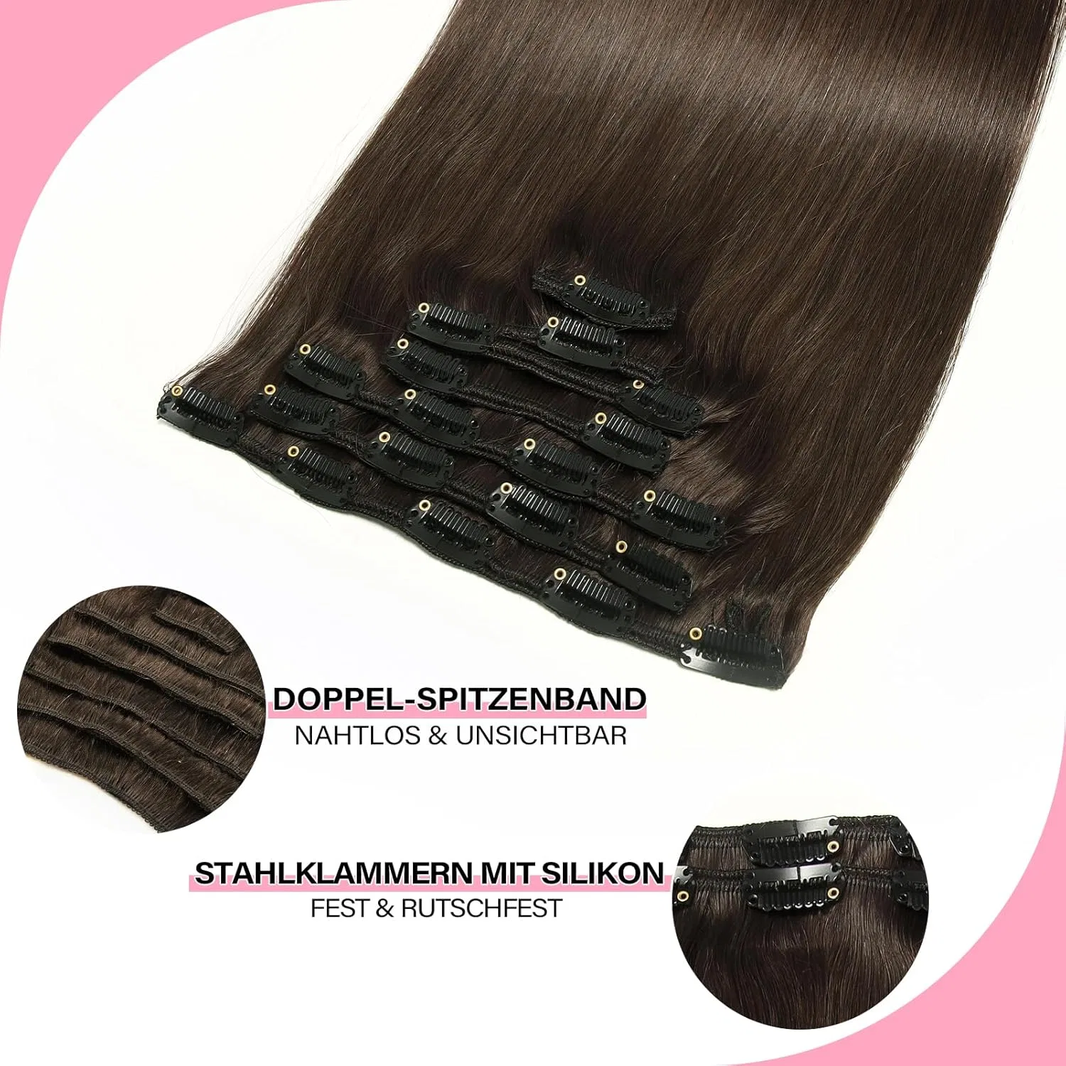 Накладные пряди для волос «Clip-In Real Hair Extensions» от WOWANGEL Wowangel, Brown — фото 3