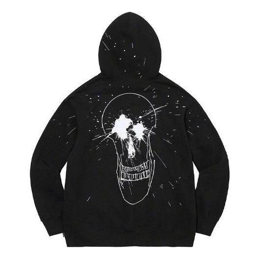

Толстовка ralph steadman skull hooded sweatshirt 'black white' Supreme, черный