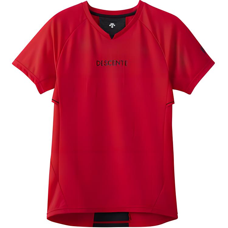 

Футболки мужские с круглым вырезом, умеренные, прочие DESCENTE, красный