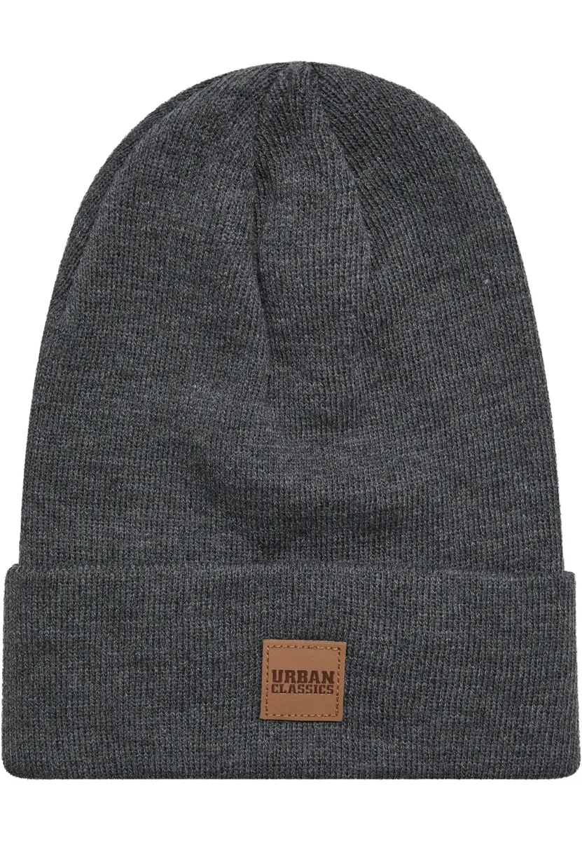

Шапка URBAN CLASSICS " Urban Classics Unisex Synthetic Leatherpatch Long Beanie" (1 шт.), цвет Charcoal