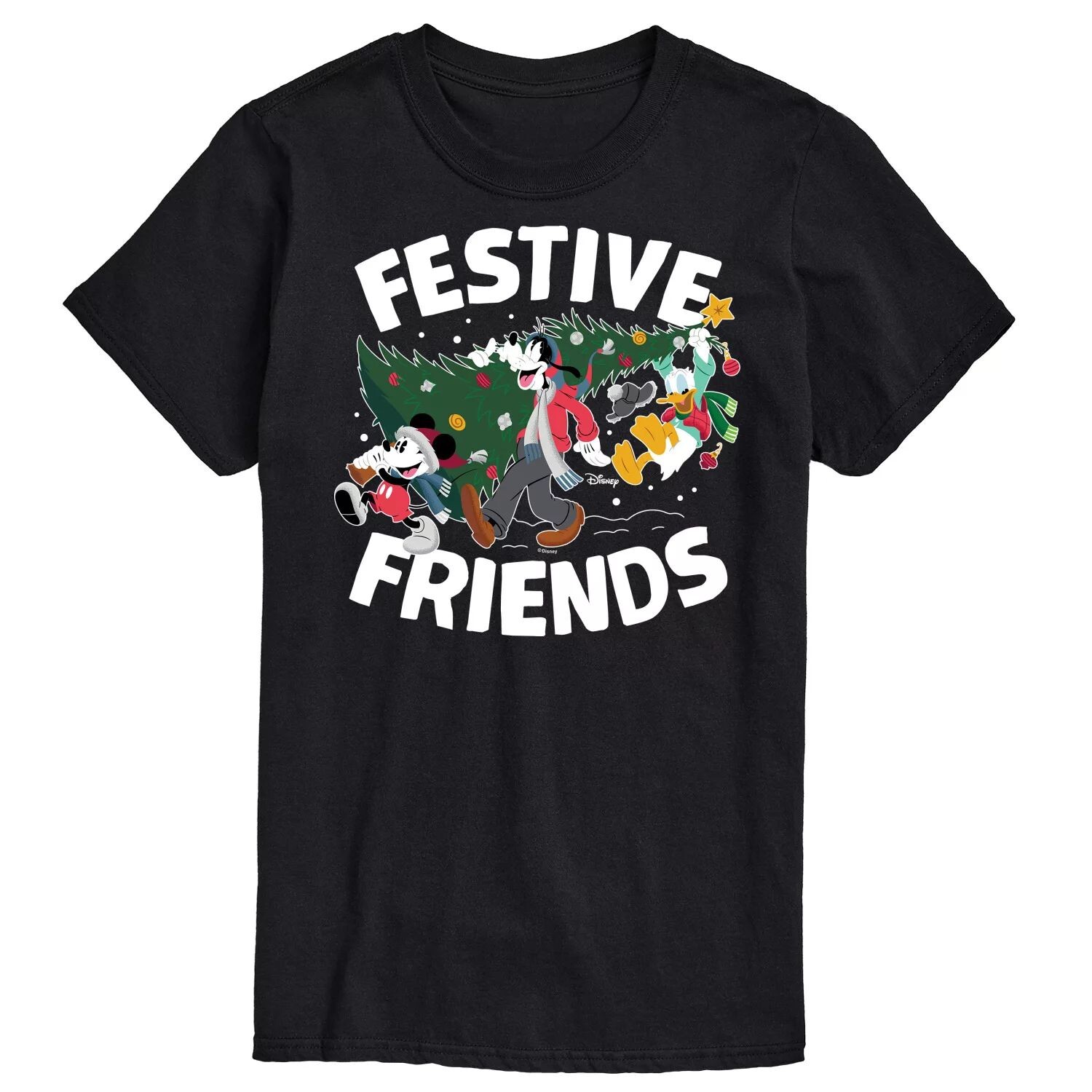

Футболка's Big & Tall Festive Friends с рисунком Disney, черный