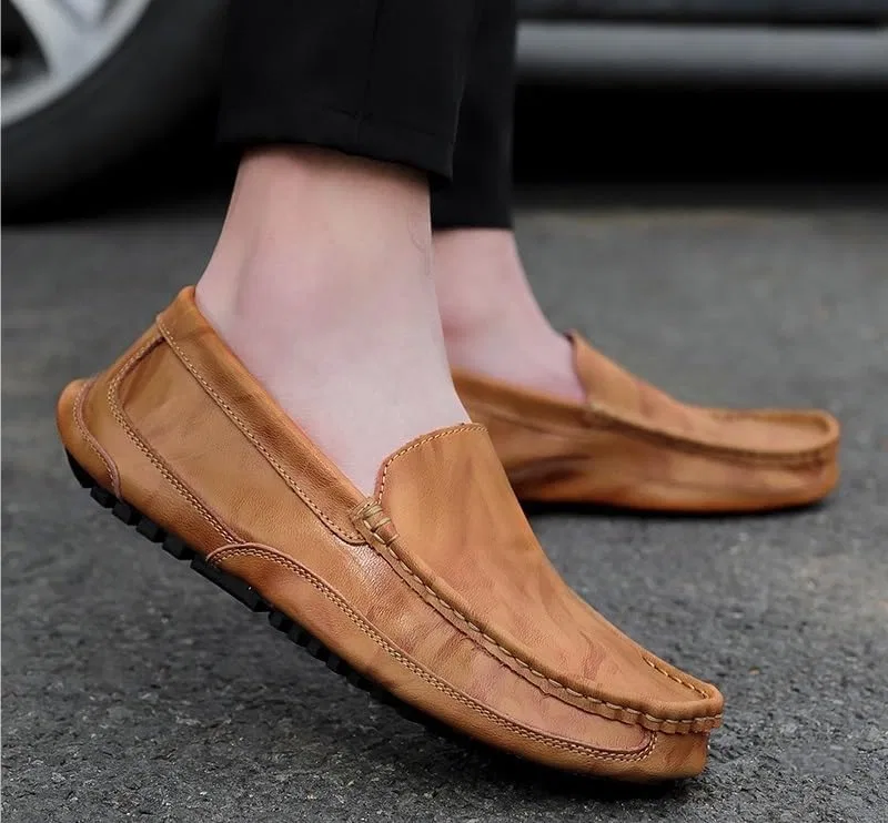 Лоферы мужские из искусственной кожи, классические, Light Brown PUGHGAETZF — фото 4