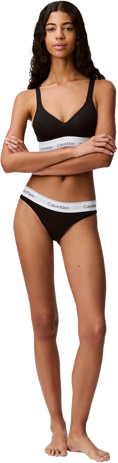 Женские современные трусики-бикини Calvin Klein из хлопка и стретч-хлопка, Black — фото 3